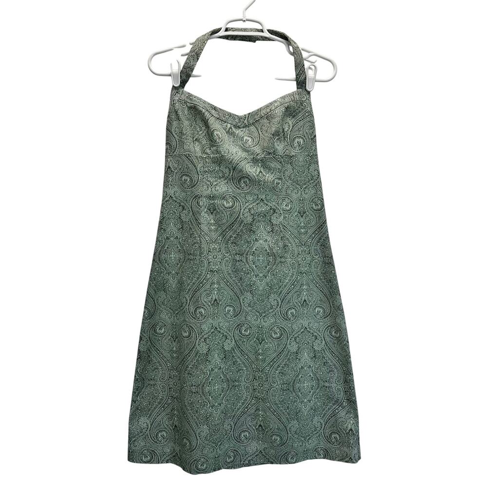 Tommy Bahama Halter Dress Blue Green Paisley Summer Size 6